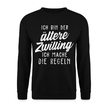 Zwillinge Zwilling Geschwister - Unisex Pullover - Schwarz - Vorne - Alina (178cm) & Michal (187cm)