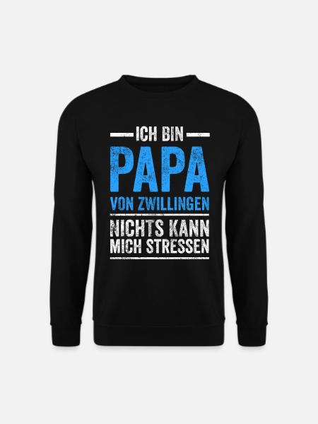 Zwillinge Vater Papa Vatertag - Unisex Pullover - Schwarz