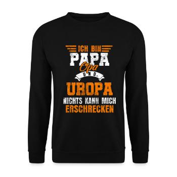 Uropa Urgroßvater - Unisex Pullover - Schwarz - Vorne - Alina (178cm) & Michal (187cm)