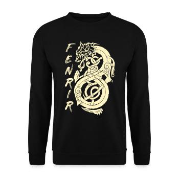 Fenrir The Nordic monster wolf - Unisex Sweatshirt - black - Front - Alina (178cm) & Michal (187cm)