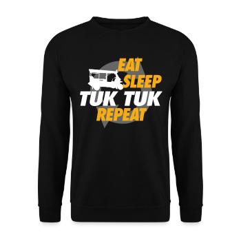 Eat Sleep Tuk Tuk Repeat For Tuk Tuk Drivers - Unisex Sweatshirt - black - Front - Alina (178cm) & Michal (187cm)