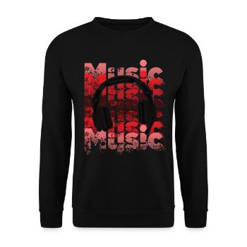 Headphones - Unisex Sweatshirt - black - Front - Alina (178cm) & Michal (187cm)
