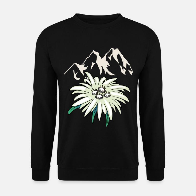 Gebirge Berge Gipfel Edelweiss Blume Tirol Alm - Unisex Pullover - Schwarz