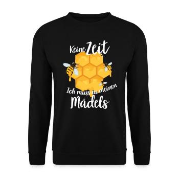 Keine Zeit Ich muss zu meinen Mädels - Imker - Unisex Pullover - Schwarz - Vorne - Alina (178cm) & Michal (187cm)