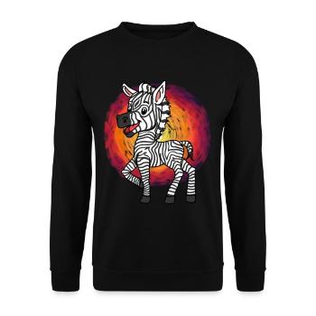 Zebra Sonne Afrika Wildnis Serengeti Kinder Zoo - Unisex Pullover - Schwarz - Vorne - Alina (178cm) & Michal (187cm)