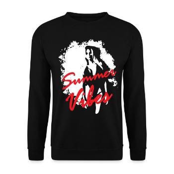 2reborn summer vibes sexy bikini girl beach party - Unisex Sweatshirt - black - Front - Alina (178cm) & Michal (187cm)