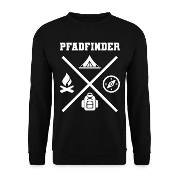 Pfadfinder & Abenteurer Geschenk - Unisex Pullover - Schwarz - Vorne - Alina (178cm) & Michal (187cm)