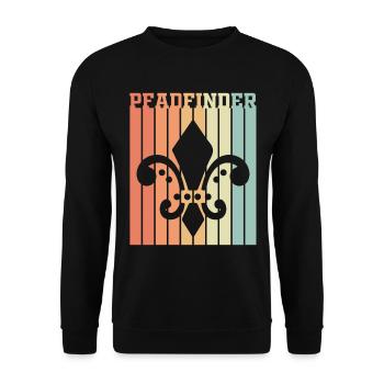 Pfadfinder Symbol Scout Geschenkidee - Unisex Pullover - Schwarz - Vorne - Alina (178cm) & Michal (187cm)