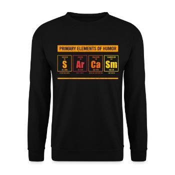Sarcasme Éléments primaires de l'humour - Sarcasme - Sweat-shirt Unisexe - noir - Devant - Alina (178cm) & Michal (187cm)
