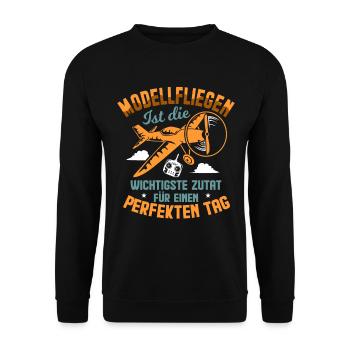 Modellfliegen Modellflug Modellflugzeug - Unisex Pullover - Schwarz - Vorne - Alina (178cm) & Michal (187cm)
