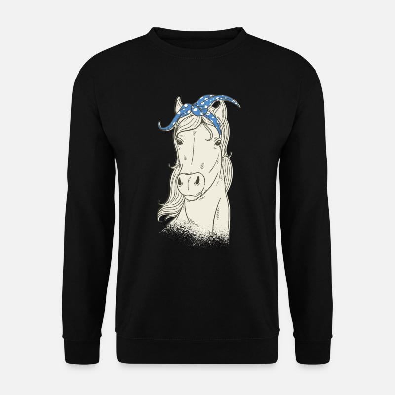 Cheval motif cavalier tête de cheval cheval - Sweat-shirt Unisexe - noir