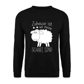 Schaf Schafe Bauer Spruch Landwirt Frauen - Unisex Pullover - Schwarz - Vorne - Alina (178cm) & Michal (187cm)