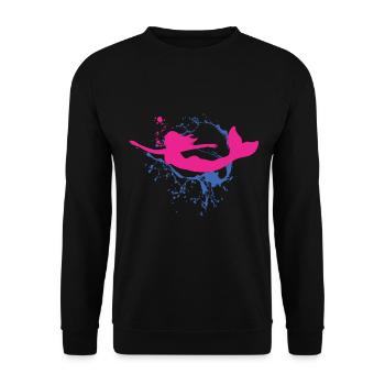 Meerjungfrau - Unisex Pullover - Schwarz - Vorne - Alina (178cm) & Michal (187cm)