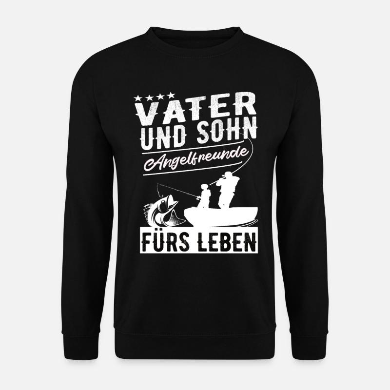 Vater und Sohn Angeln - Unisex Pullover - Schwarz