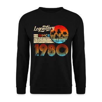 Männer 40. Geburtstag Legendary Since 1980 - Unisex Pullover - Schwarz - Vorne - Alina (178cm) & Michal (187cm)