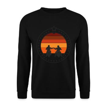 Meilleurs amis motards, cadeau moto - Sweat-shirt Unisexe - noir - Devant - Alina (178cm) & Michal (187cm)