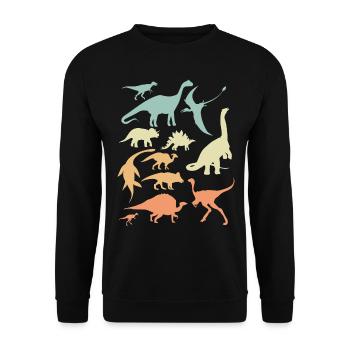 Dino Dinosaurier Kinder Archäologe Geschenk - Unisex Pullover - Schwarz - Vorne - Alina (178cm) & Michal (187cm)