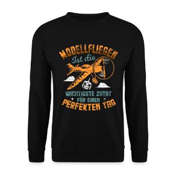 Modellfliegen - Unisex Pullover - Schwarz - Vorne - Alina (178cm) & Michal (187cm)