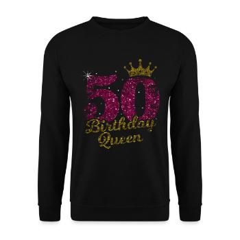 50 anniversaire reine 50e anniversaire vintage 1970 - Sweat-shirt Unisexe - noir - Devant - Alina (178cm) & Michal (187cm)