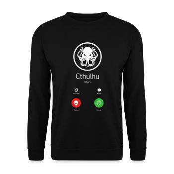 Rpg Cthulhu Cube D20 Board Game Gift Shirt - Unisex Sweatshirt - black - Front - Alina (178cm) & Michal (187cm)