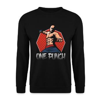 Boxe One Punch Kickboxer Arts martiaux cadeau - Sweat-shirt Unisexe - noir - Devant - Alina (178cm) & Michal (187cm)