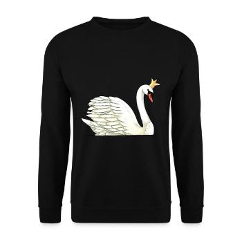 Cygne Oiseaux Faune Roi Majesté Cygnes Animal - Sweat-shirt Unisexe - noir - Devant - Alina (178cm) & Michal (187cm)