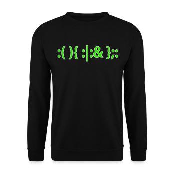 Bash Fork Bomb Shirt for Linux Unix Geeks - Unisex Pullover - Schwarz - Vorne - Alina (178cm) & Michal (187cm)