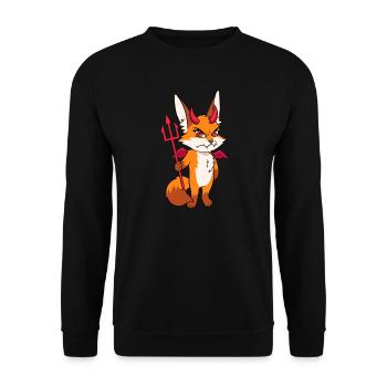 Cadeau de costume diable mignon diable renard - Sweat-shirt Unisexe - noir - Devant - Alina (178cm) & Michal (187cm)