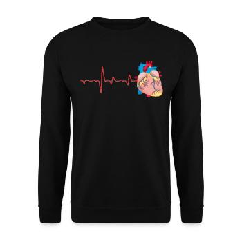 Herzanatomie Kardiologen Hemd - Unisex Pullover - Schwarz - Vorne - Alina (178cm) & Michal (187cm)