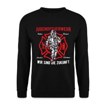 Jeunes pompiers pompiers enfants disant - Sweat-shirt Unisexe - noir - Devant - Alina (178cm) & Michal (187cm)