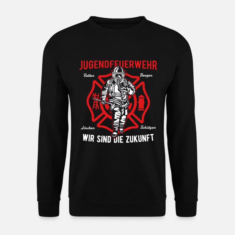 Jugendfeuerwehr Feuerwehrmann Kinder Spruch - Unisex Pullover - Schwarz