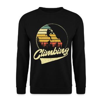 Climbing Climbing Rock Climbing Mountaineering - Unisex Sweatshirt - black - Front - Alina (178cm) & Michal (187cm)