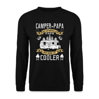 Camper Papa Camping Vater Hobby - Unisex Pullover - Schwarz - Vorne - Alina (178cm) & Michal (187cm)