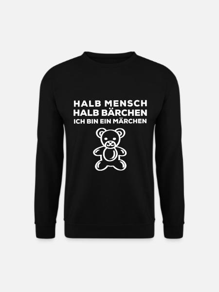 Halb Mensch Halb Bärchen .Märchen Geschenk - Unisex Pullover - Schwarz