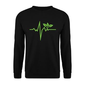 Cadeau Vegan Heartbeat Vegan Veganism - Sweat-shirt Unisexe - noir - Devant - Alina (178cm) & Michal (187cm)
