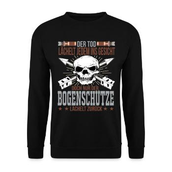Bogenschiessen - Unisex Pullover - Schwarz - Vorne - Alina (178cm) & Michal (187cm)