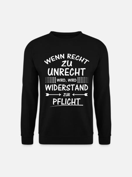 Protestshirt gegen Einschränkung der Grundrechte - Unisex Pullover - Schwarz