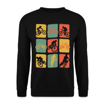 Mountain bike vintage MTB retro cycling - Unisex Sweatshirt - black - Front - Alina (178cm) & Michal (187cm)