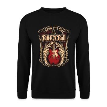 Gitarre Rock 'n' Roll E-Gitarre Musik Fun Geschenk - Unisex Pullover - Schwarz - Vorne - Alina (178cm) & Michal (187cm)