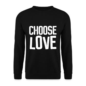 Choose Love George Lustig Wham Gift idea - Unisex Pullover - Schwarz - Vorne - Alina (178cm) & Michal (187cm)