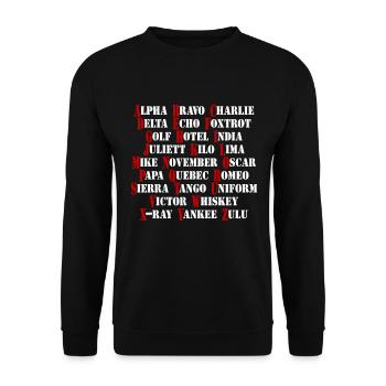 NATO Aviation Aviation Alphabet - Unisex Sweatshirt - black - Front - Alina (178cm) & Michal (187cm)
