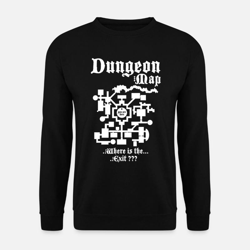 Dungeon Rpg Map - Würfel Rollenspiel Geschenk - Unisex Pullover - Schwarz