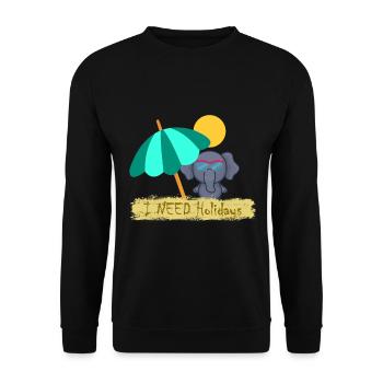 Leisure time travel vacation time vacation elephant - Unisex Sweatshirt - black - Front - Alina (178cm) & Michal (187cm)