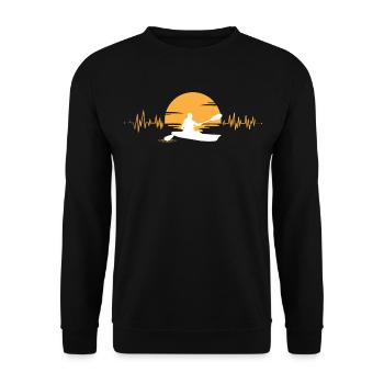 Kayak Heartbeat Canoe Sunset ECG - Sweat-shirt Unisexe - noir - Devant - Alina (178cm) & Michal (187cm)