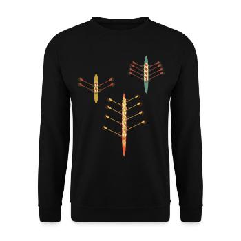 Rowing Vintage Eighth Retro Foursome Two Rowers - Unisex Sweatshirt - black - Front - Alina (178cm) & Michal (187cm)