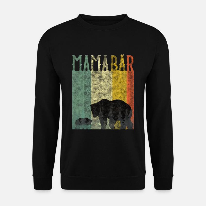 Mama Bär und Baby Bär Muttertag Geschenkidee - Unisex Pullover - Schwarz