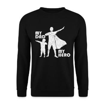 Father's Day Father Dad Dad King Hero Hero Gift - Unisex Sweatshirt - black - Front - Alina (178cm) & Michal (187cm)