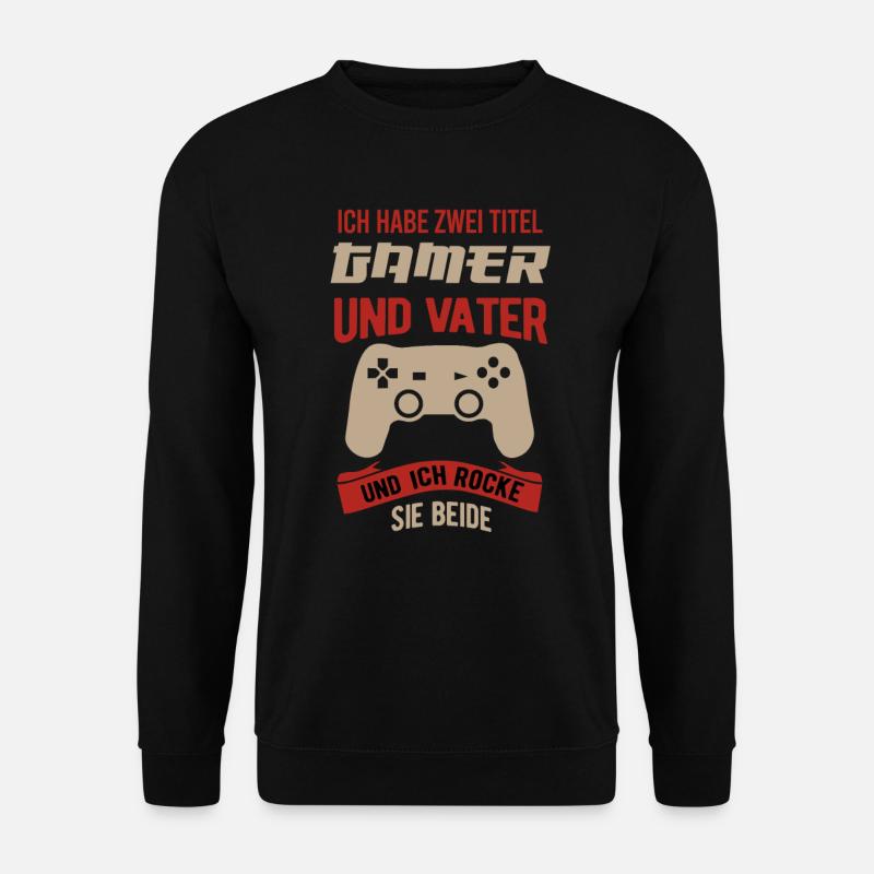 Gaming Papa Gamer Vater Vatertag Geschenk - Unisex Pullover - Schwarz