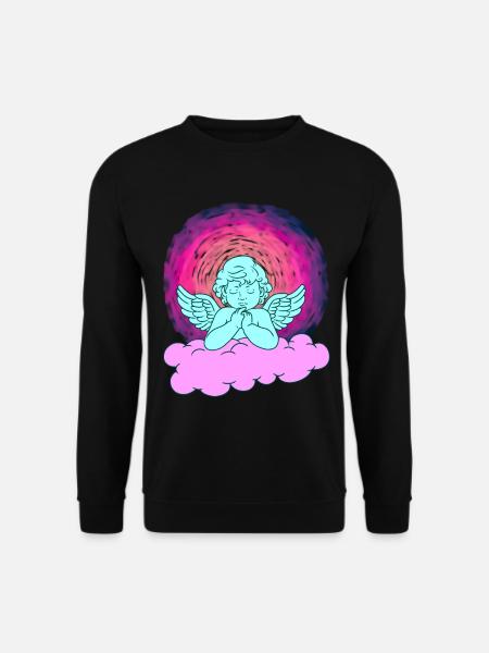 Engel Himmlisch Wolke Himmel Jenseits Schutzengel - Unisex Pullover - Schwarz
