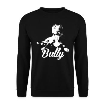 American Bully Hunde Hundebesitzer Geschenk - Unisex Pullover - Schwarz - Vorne - Alina (178cm) & Michal (187cm)